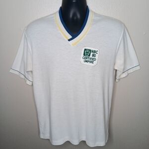 Vintage 70s 80s Jockey Men's Large T-shirt NBC Baseball Umpire Single Stitch Tee